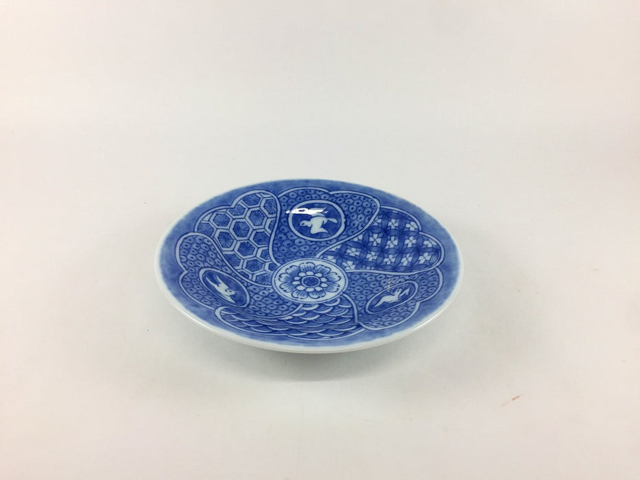 染付千鳥祥瑞　四寸小皿　12cm　有田焼(j.R)