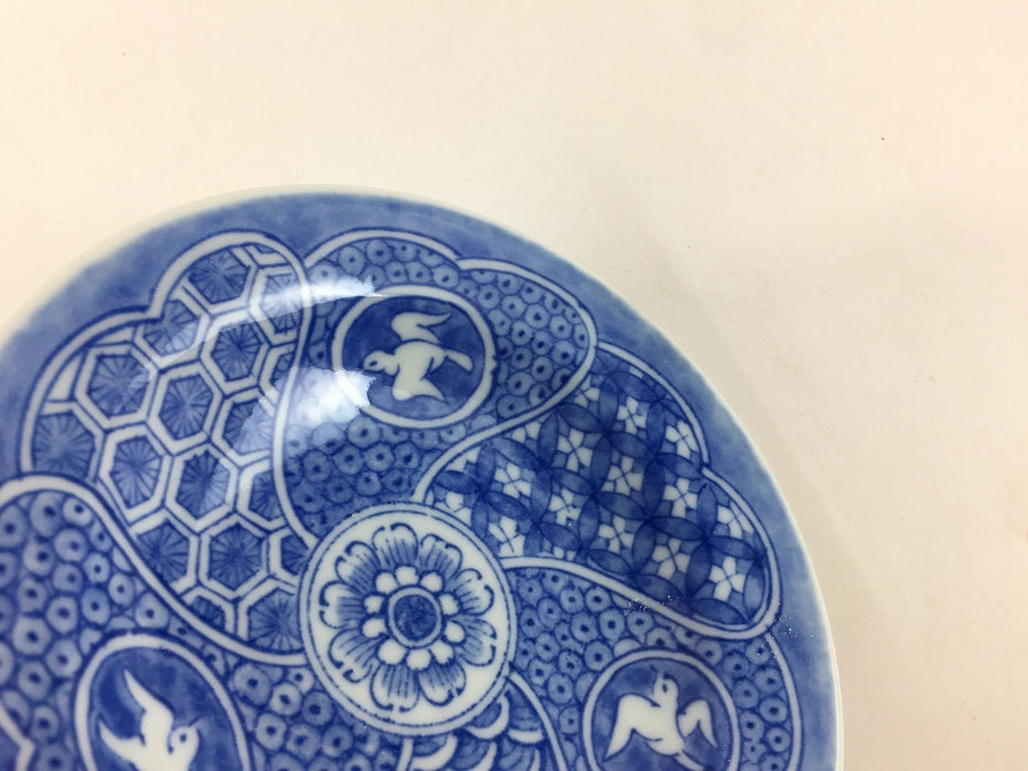 染付千鳥祥瑞　四寸小皿　12cm　有田焼(j.R)