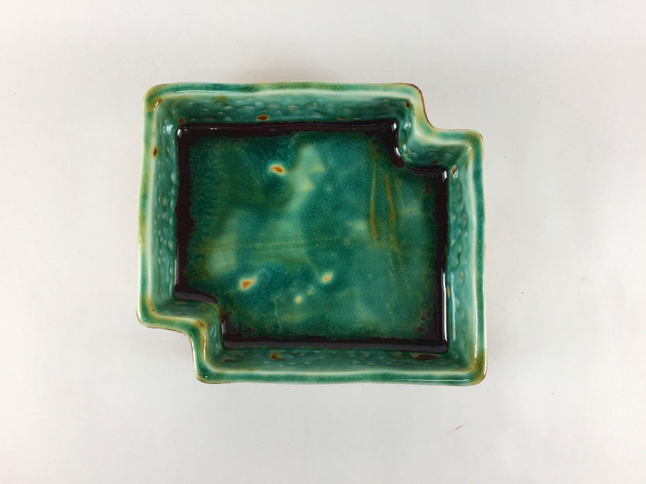 辰砂流し　違い角付立正角向付　14.5cm　有田焼(j.R)