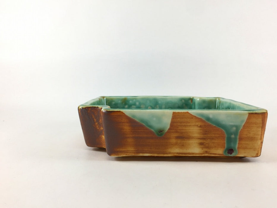 辰砂流し　違い角付立正角向付　14.5cm　有田焼(j.R)