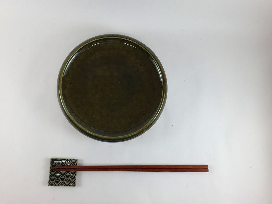 苔色　鉄鉢形5.5寸皿　16cm　有田焼(j.R)