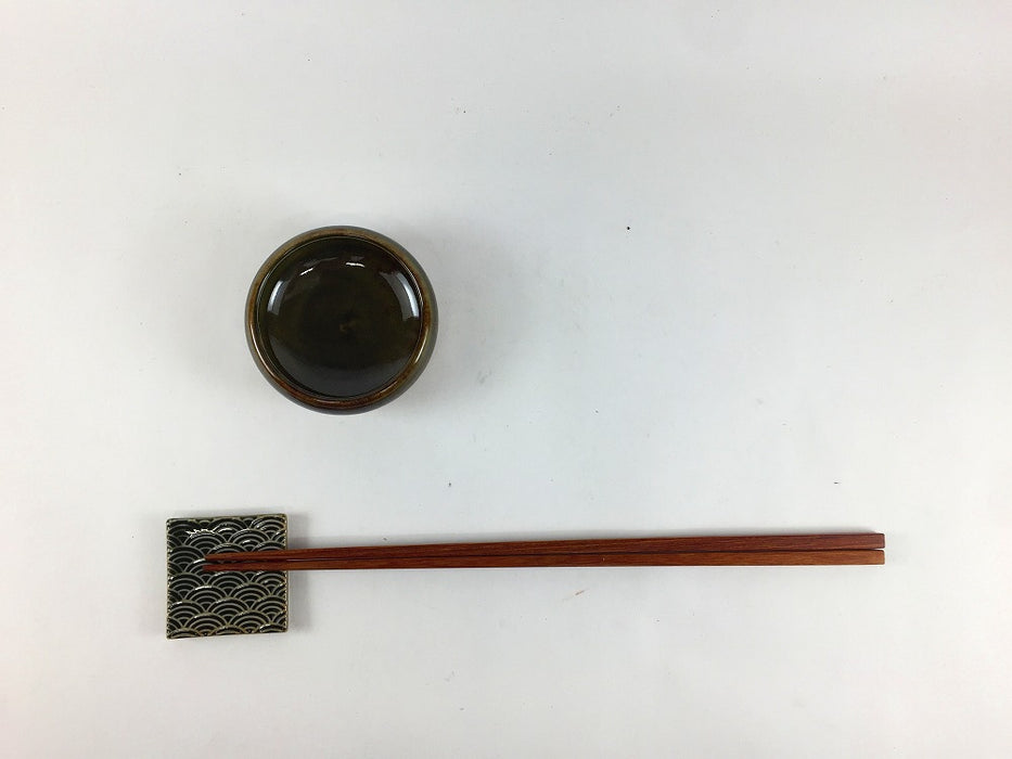 苔色　鉄鉢形千代口　6cm　有田焼(j.R)