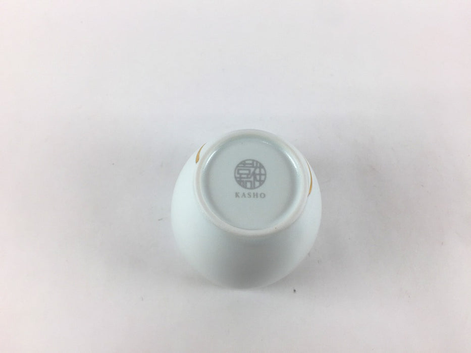 【SALE】ぐい呑　金継　白マット　100cc　三川内焼【訳あり】