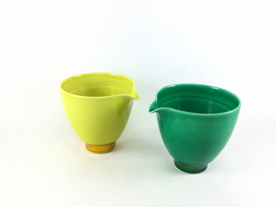 片口徳利　釉裏金彩　(黄/緑)　10cm　波佐見焼(j.R)