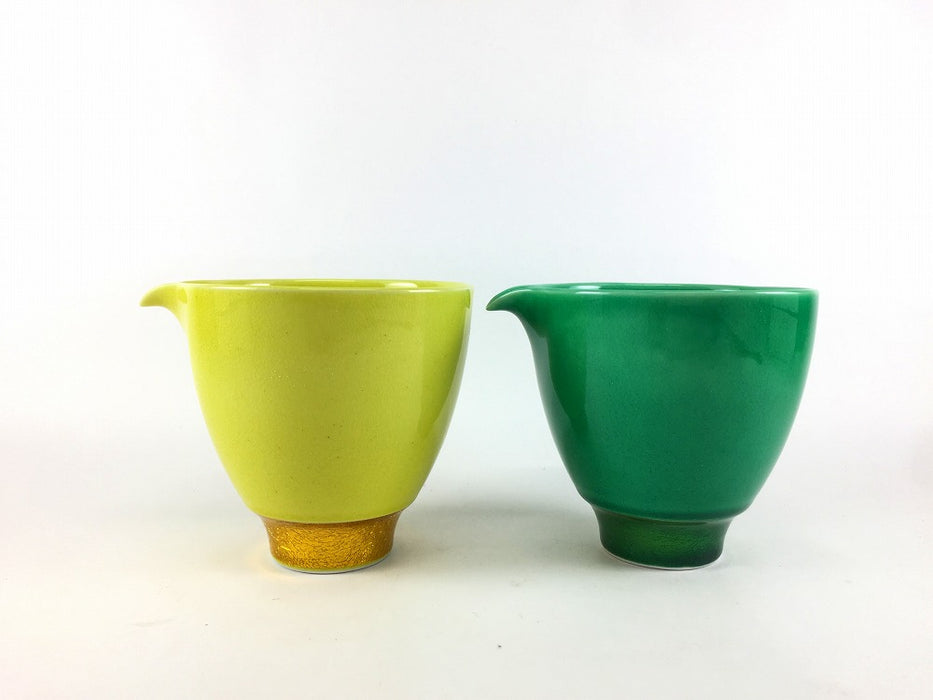 片口徳利　釉裏金彩　(黄/緑)　10cm　波佐見焼(j.R)
