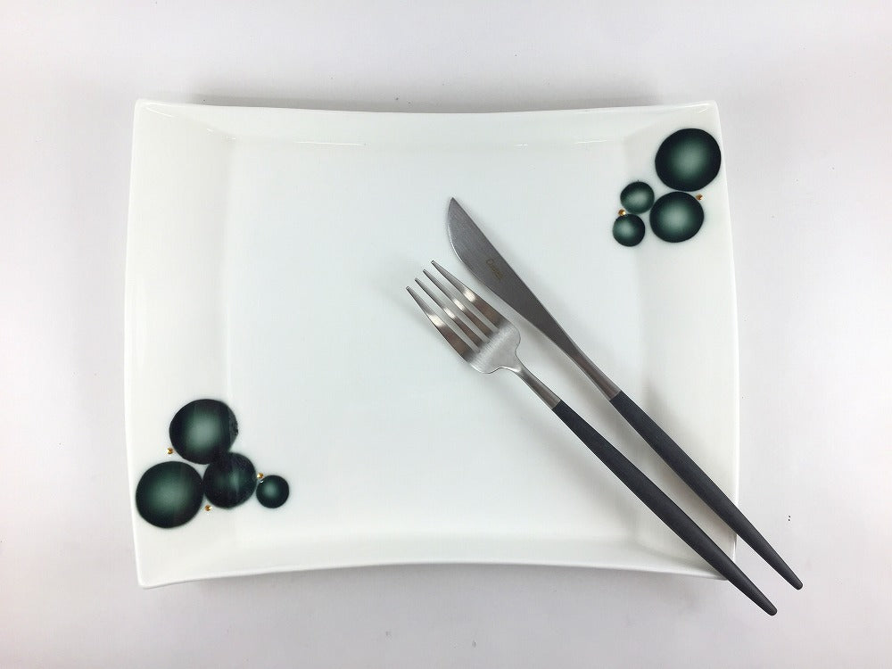 SALE】分銅9寸皿黒シャボン金点 28cm 有田焼【訳あり】 — 佐賀有田