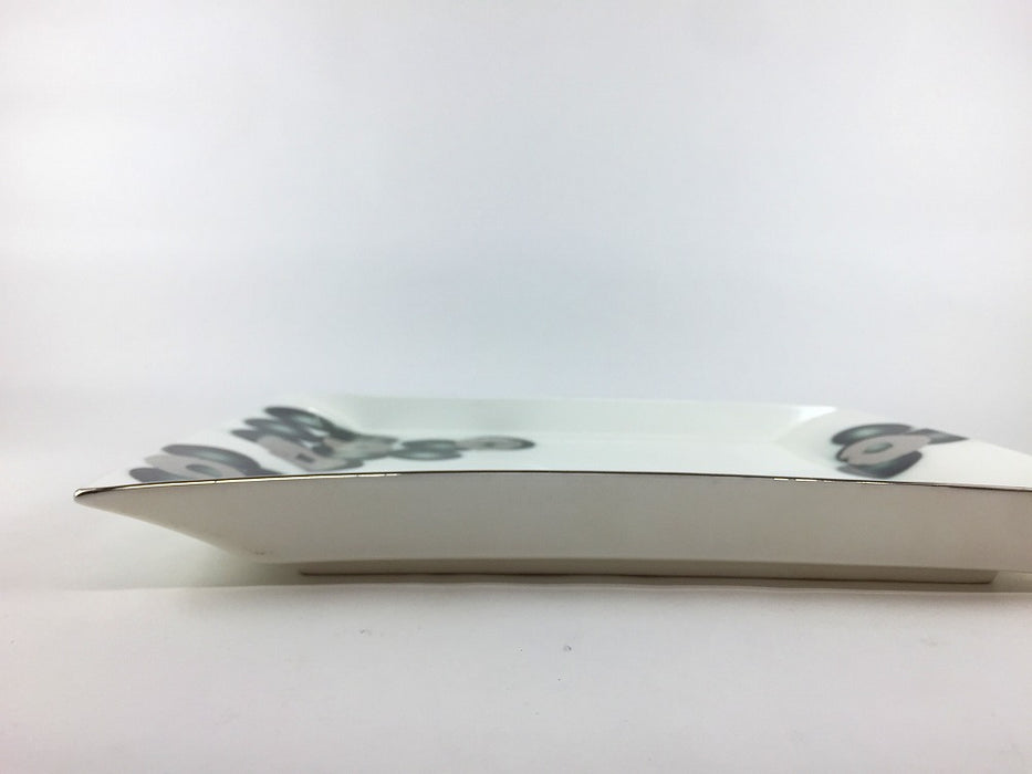 【SALE】分銅9寸皿黒プラチナ玉　28cm　有田焼【訳あり】