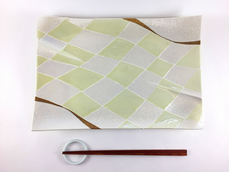 【SALE】パール市松金流水　31cm　有田焼【訳あり】