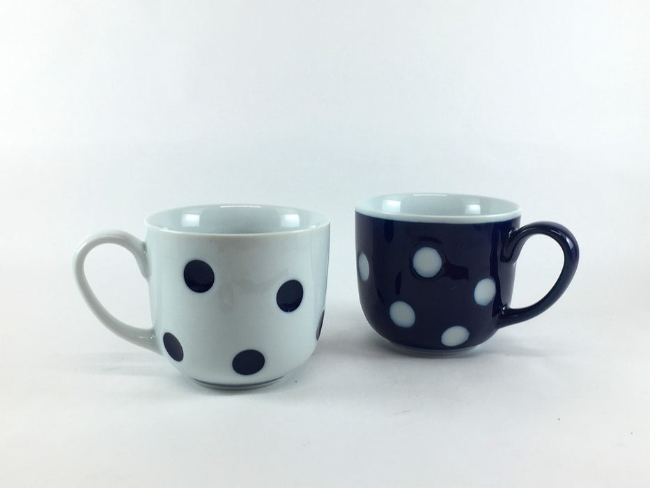 【SALE】ドットマグカップ　(紺/白)　290cc　波佐見焼【訳あり】