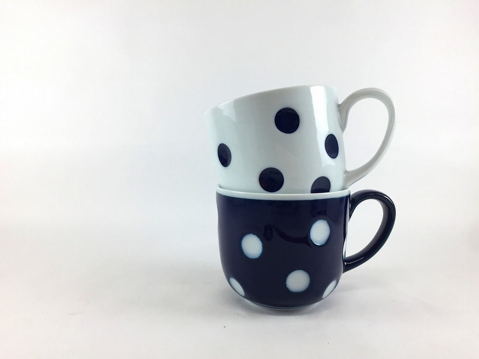 【SALE】ドットマグカップ　(紺/白)　290cc　波佐見焼【訳あり】
