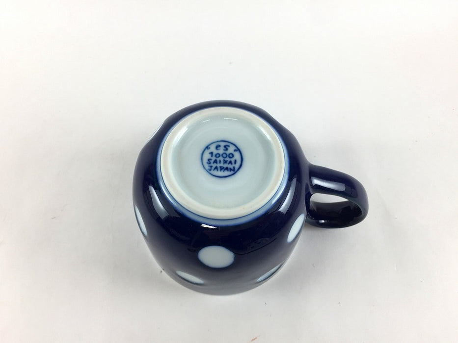 【SALE】ドットマグカップ　(紺/白)　290cc　波佐見焼【訳あり】