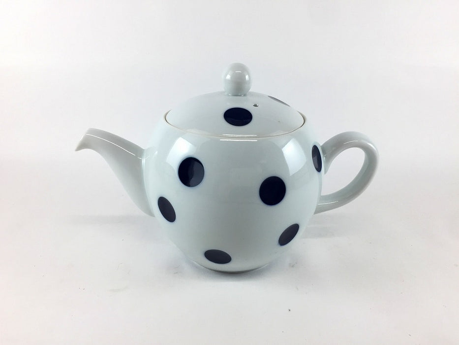 【SALE】ドットポット　(紺/白)　290cc　波佐見焼【訳あり】