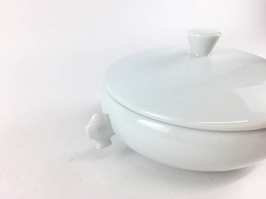 【SALE】11cm平ミニ蓋物(150cc)白磁　有田焼【訳あり】