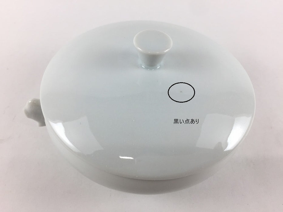 【SALE】11cm平ミニ蓋物(150cc)白磁　有田焼【訳あり】