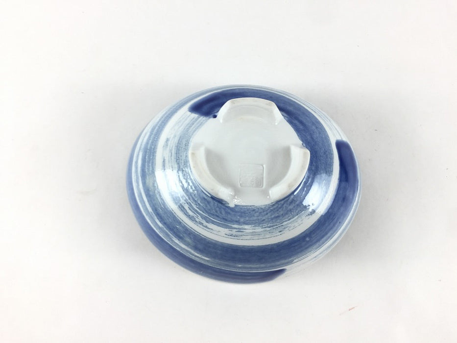 【SALE】12cm三ツ足楕円小鉢.瑠璃刷毛　有田焼【訳あり】