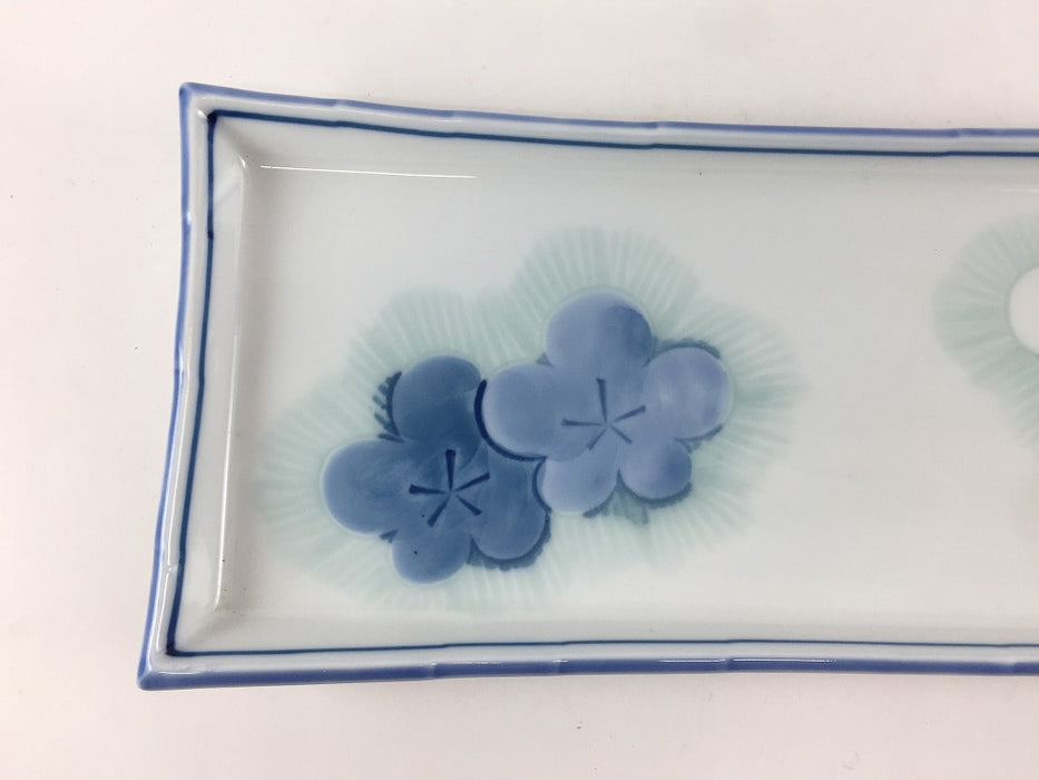 【SALE】27cm鮎長皿.染ぼかし梅　有田焼【訳あり】