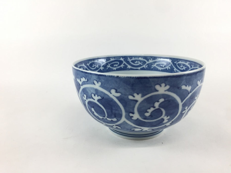 【SALE】13cm丸丼(450cc)白抜蛸唐草　美濃焼【訳あり】