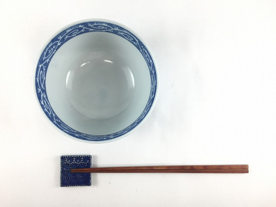 【SALE】13cm丸丼(450cc)白抜蛸唐草　美濃焼【訳あり】