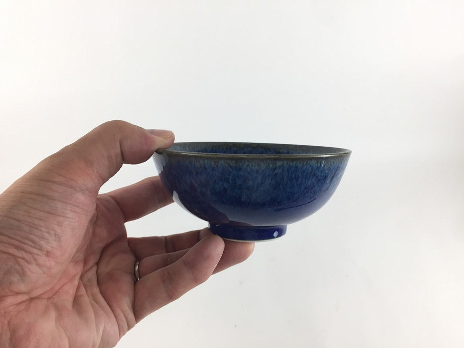【SALE】12cm丸飯碗(250cc)紺結晶　美濃焼【訳あり】