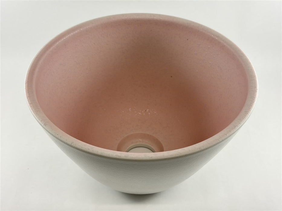 【SALE】25cm手洗い鉢.石焼内ﾋﾟﾝｸ【金具別】【訳あり】(j.R)
