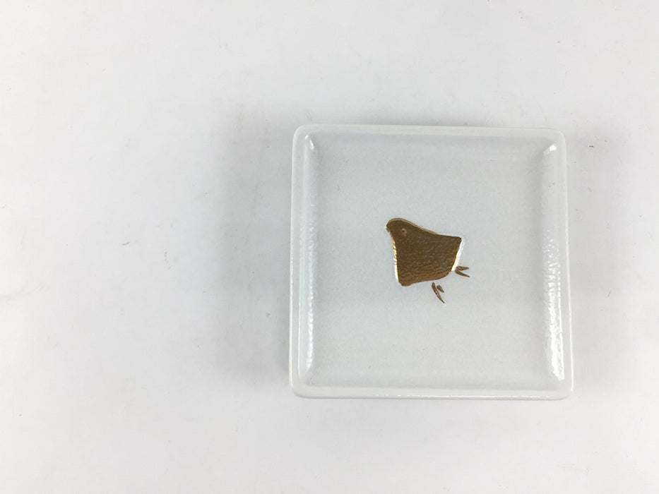 【SALE】70角豆皿.　金千鳥/銀千鳥　7cm　有田焼【訳あり】【1個価格】