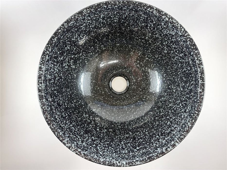 【SALE】32cm手洗い鉢.黒白吹【金具別】【訳あり】(j.R)