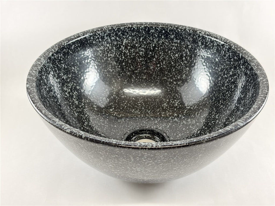 【SALE】32cm手洗い鉢.黒白吹【金具別】【訳あり】(j.R)