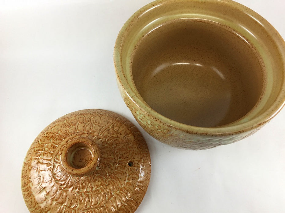 【直火可】3合飛び鉋彫ご飯鍋　鍋釉　21cm　有田焼(j.R)