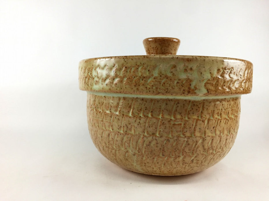 【直火可】3合飛び鉋彫ご飯鍋　鍋釉　21cm　有田焼(j.R)