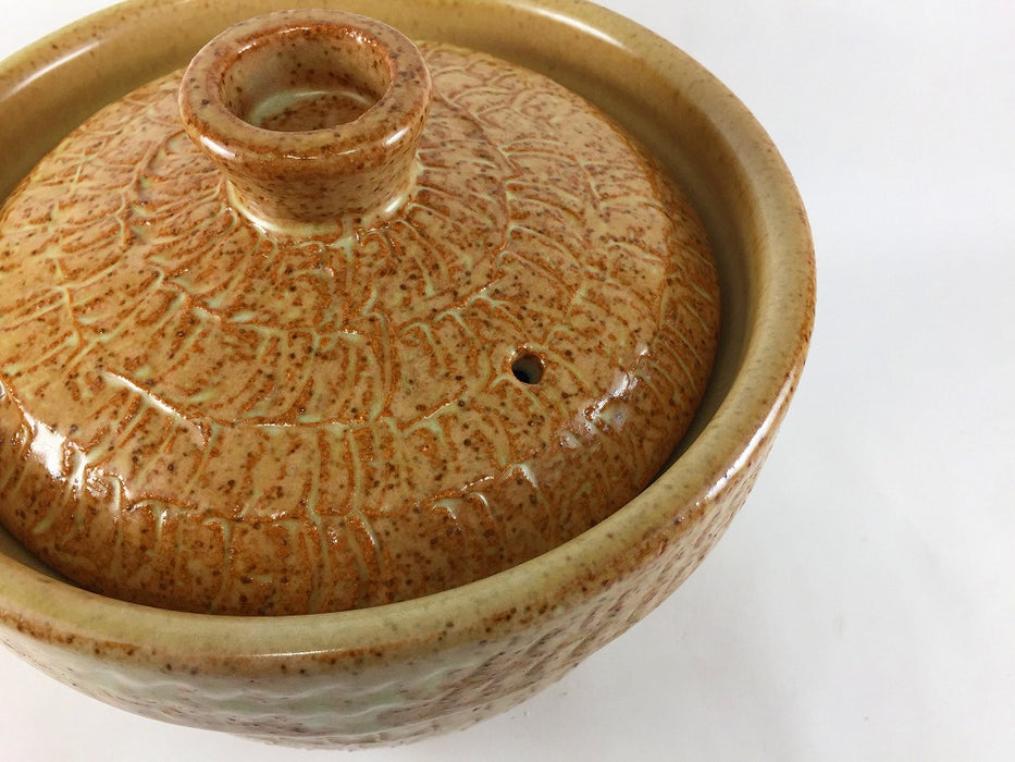 【直火可】3合飛び鉋彫ご飯鍋　鍋釉　21cm　有田焼(j.R)