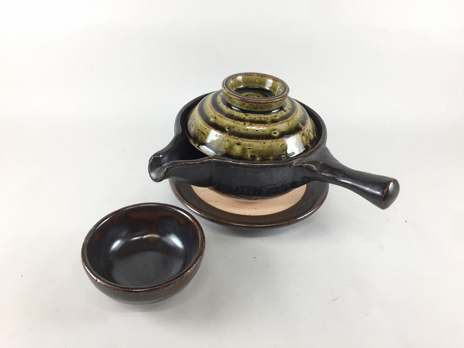 【SALE】【直火可】横手蒸しセット　緑織部(蓋錆なし)　有田焼【訳あり】