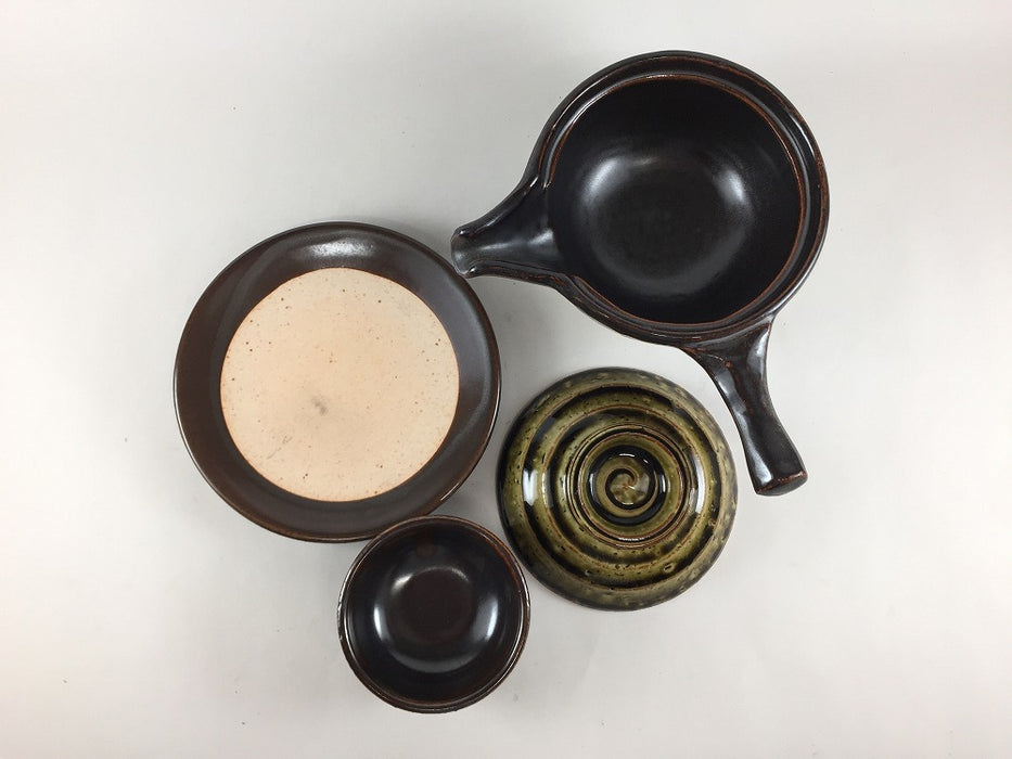 【SALE】【直火可】横手蒸しセット　緑織部(蓋錆なし)　有田焼【訳あり】