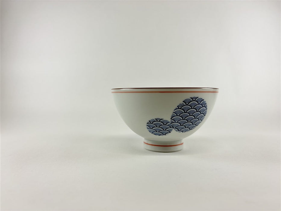 【SALE】飯茶碗.丸紋青海波　11.5cm　波佐見焼【訳あり】