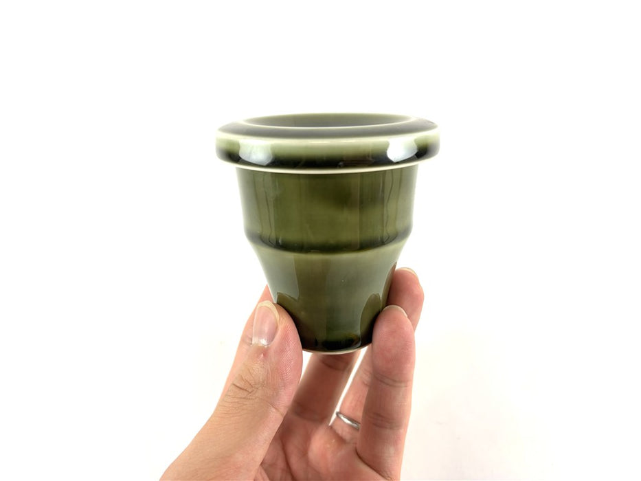 【SALE】120cc竹小蓋物(緑織部)　7cm　有田焼【訳あり】