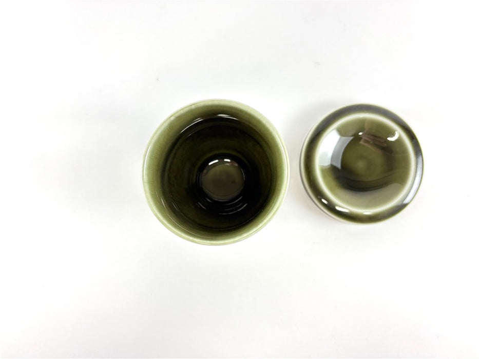 【SALE】120cc竹小蓋物(緑織部)　7cm　有田焼【訳あり】