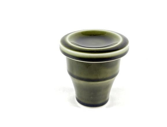 【SALE】120cc竹小蓋物(緑織部)　7cm　有田焼【訳あり】
