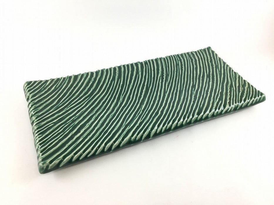 【SALE】320波板皿　織部　32cm　有田焼【訳あり】