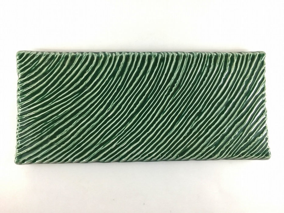 【SALE】320波板皿　織部　32cm　有田焼【訳あり】