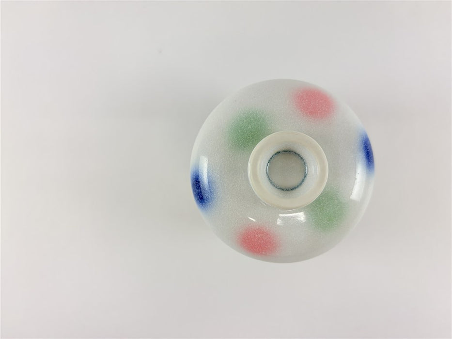 【SALE】ミニ蒸し碗(水玉)　7cm　有田焼【訳あり】