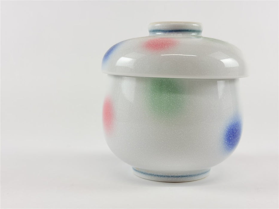 【SALE】ミニ蒸し碗(水玉)　7cm　有田焼【訳あり】