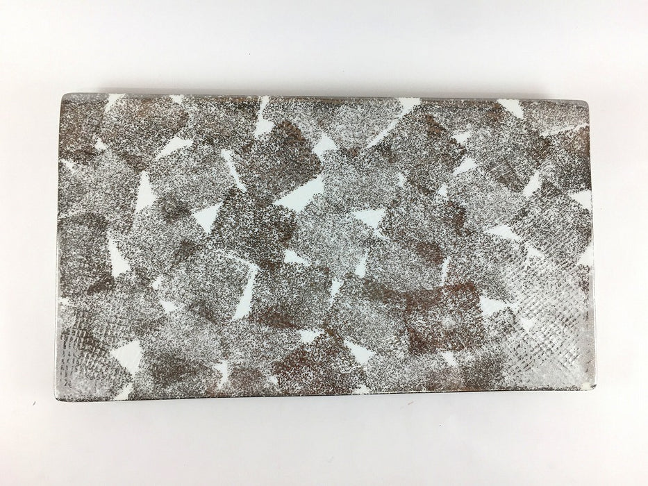 【SALE】285板皿　布目銀　28.5cm　有田焼【訳あり】