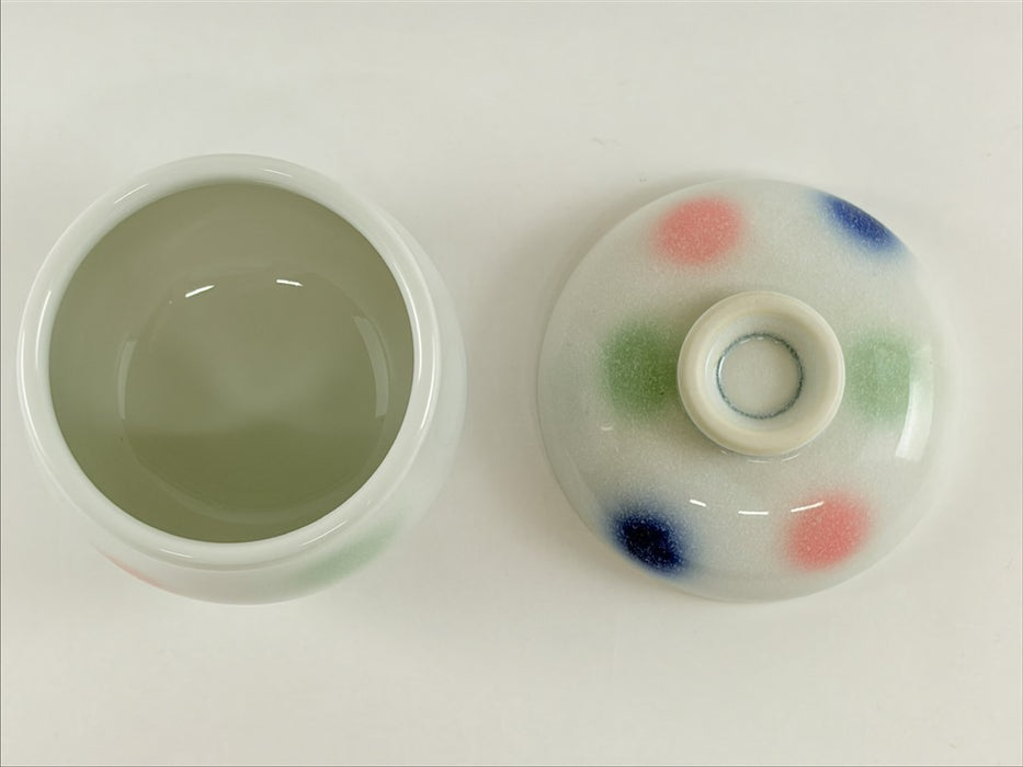 【SALE】ミニ蒸し碗(水玉)　7cm　有田焼【訳あり】