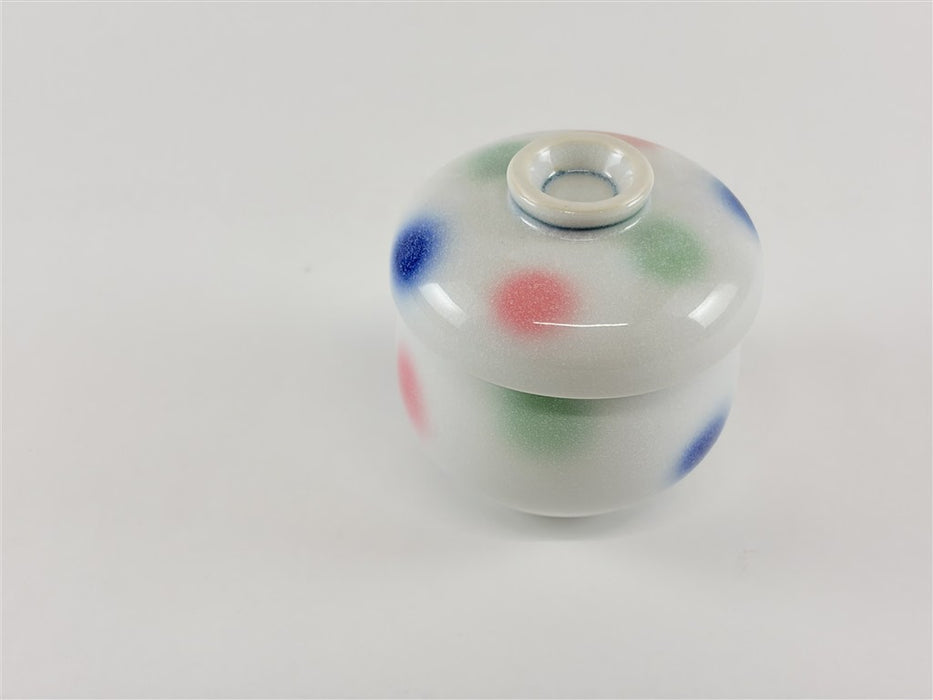 【SALE】ミニ蒸し碗(水玉)　7cm　有田焼【訳あり】