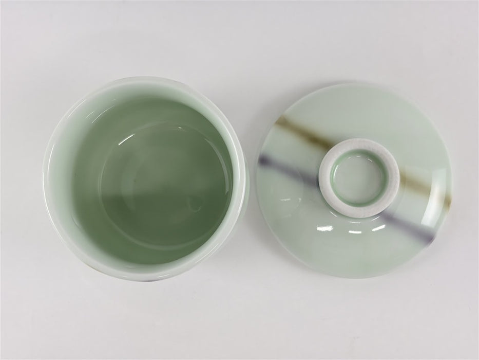 【SALE】瓢むし碗.緑青磁二色線　9cm　有田焼【訳あり】