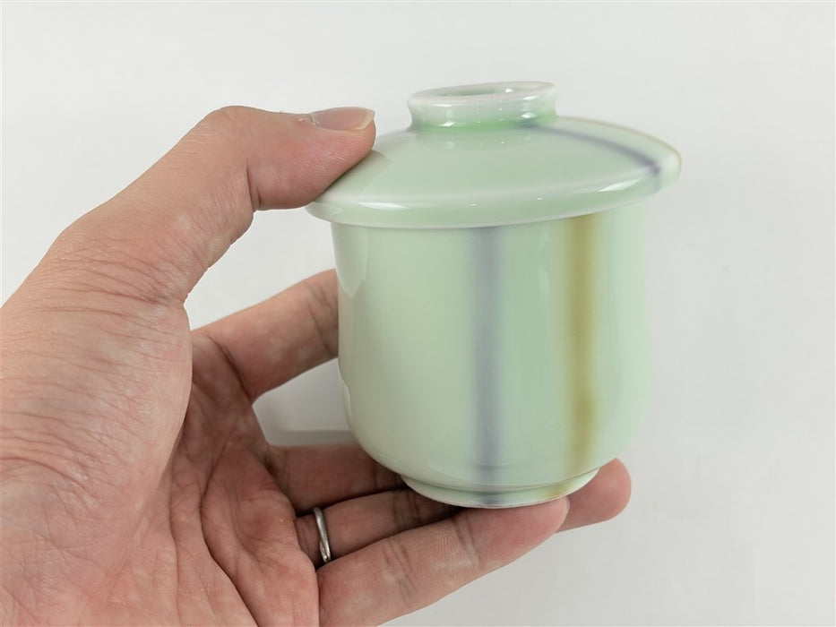 【SALE】瓢むし碗.緑青磁二色線　9cm　有田焼【訳あり】