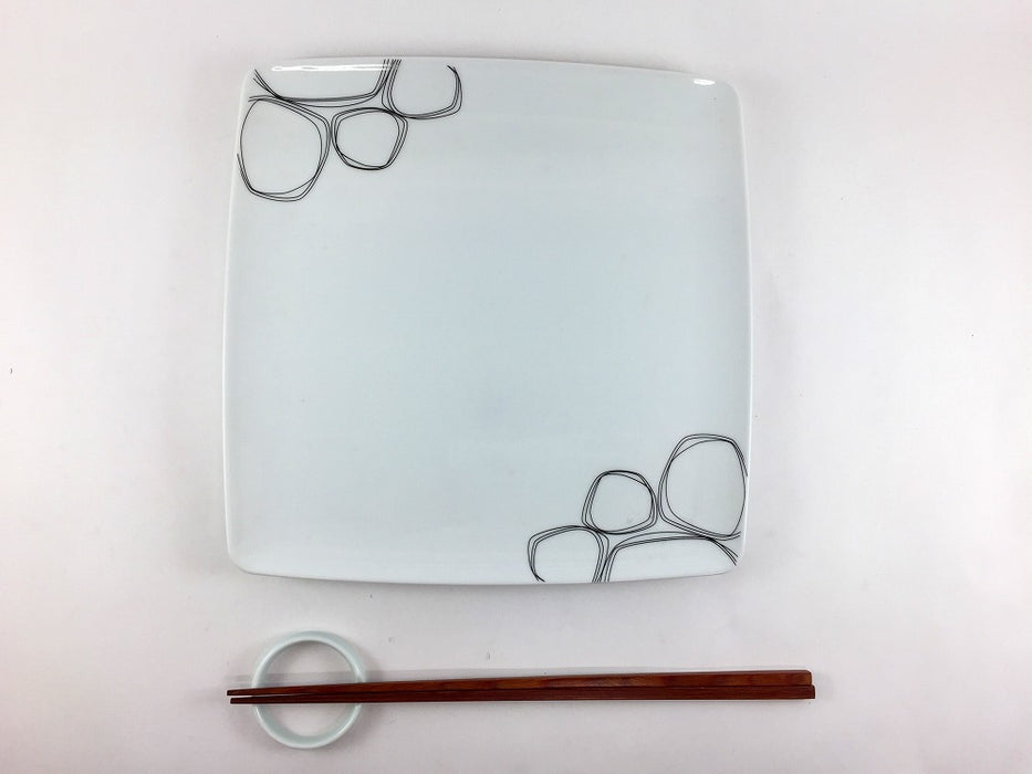 【SALE】215角皿　シャボン玉　21cm　有田焼【訳あり】