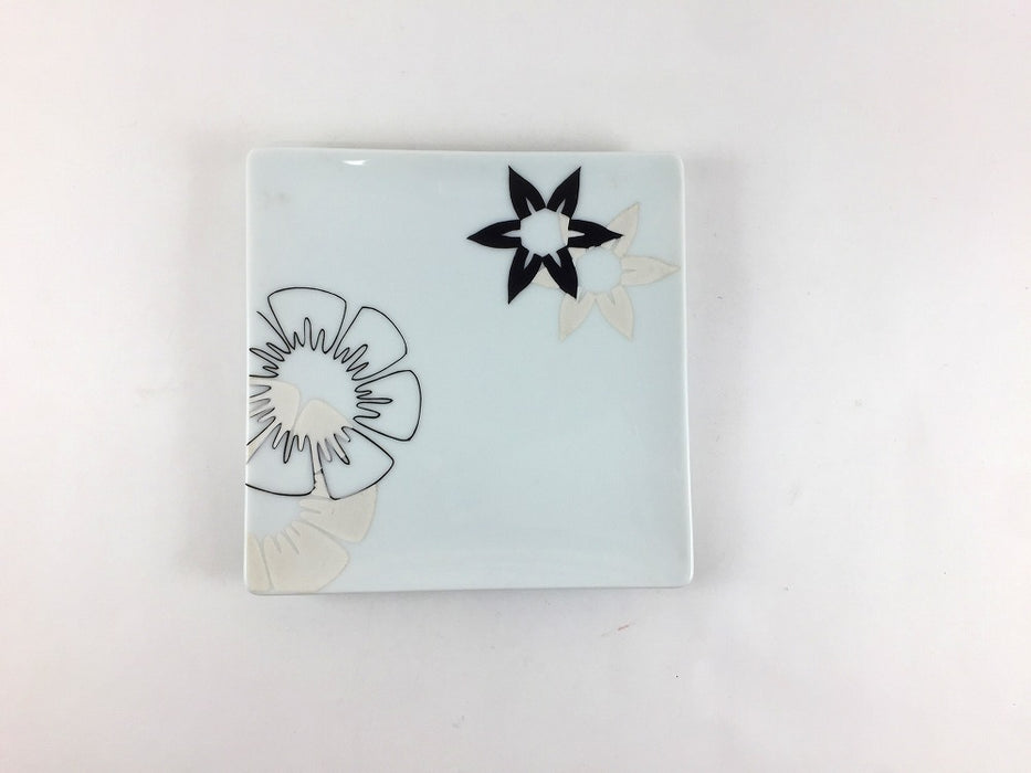 【SALE】12角皿　トロピカル黒　12cm　有田焼【訳あり】