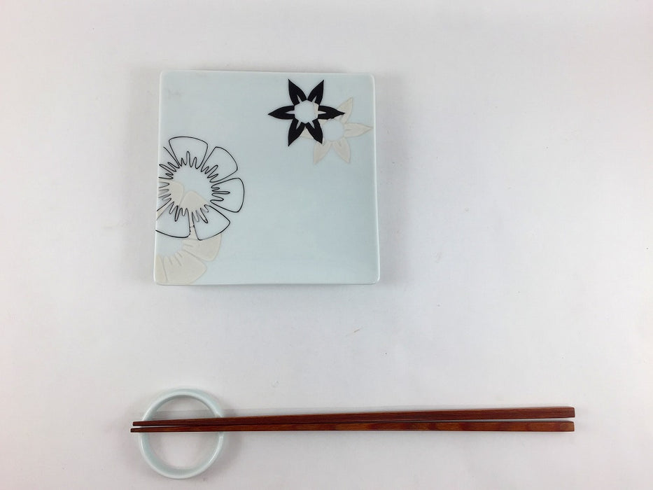 【SALE】12角皿　トロピカル黒　12cm　有田焼【訳あり】