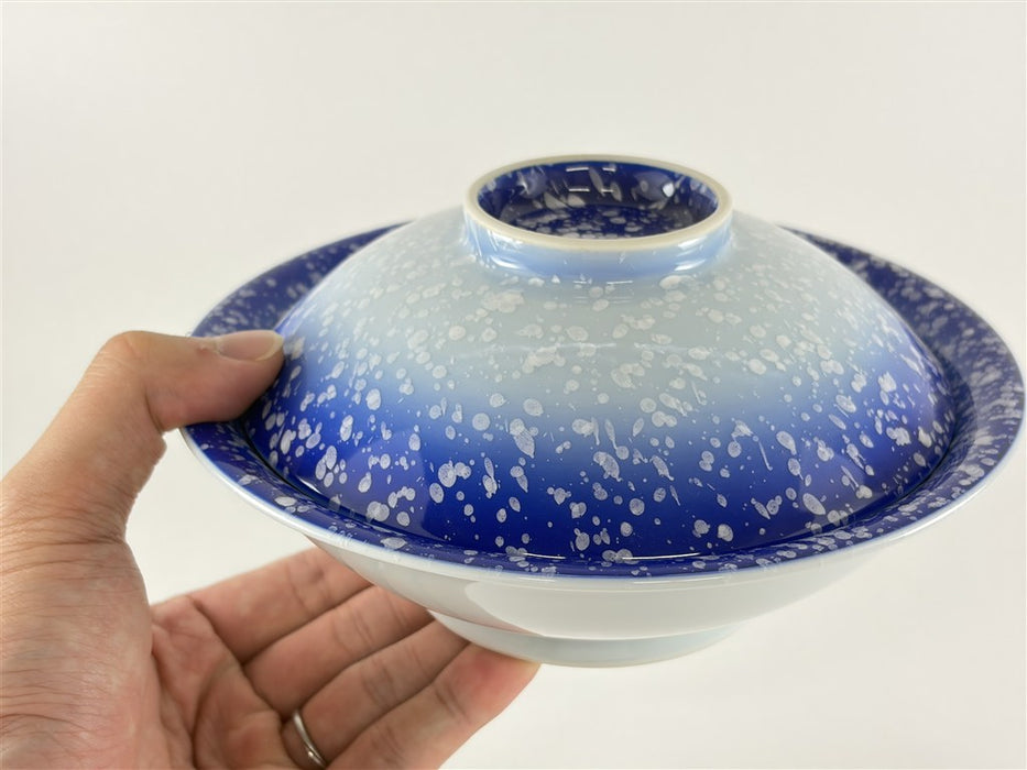 【SALE】18cm平蓋.白波吹　有田焼【訳あり】