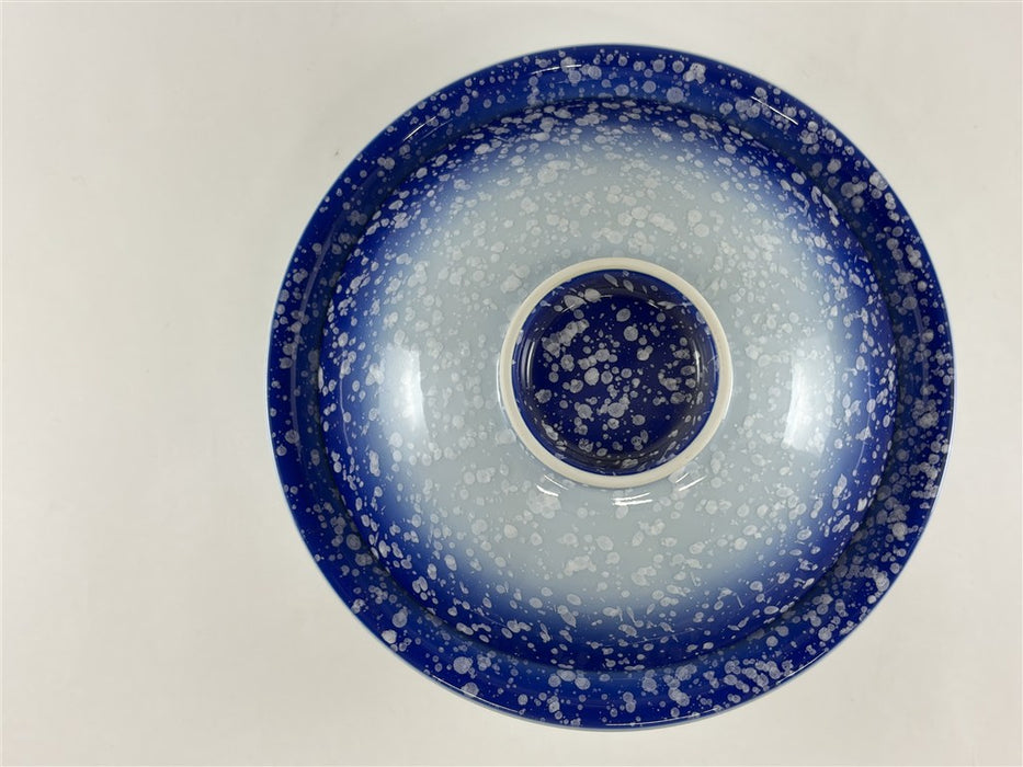 【SALE】18cm平蓋.白波吹　有田焼【訳あり】